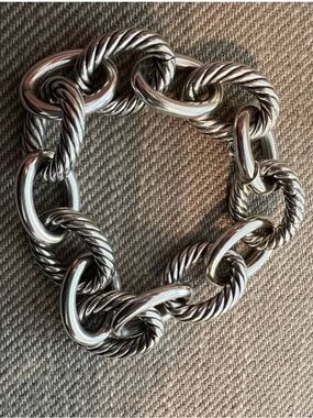 David Yurman Sterling Silver Cable Link Bracelet